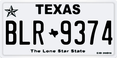 TX license plate BLR9374