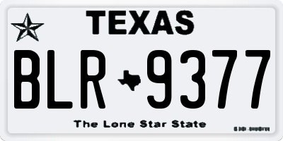 TX license plate BLR9377