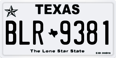 TX license plate BLR9381