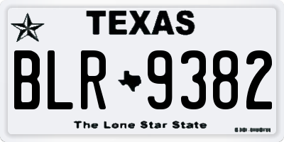 TX license plate BLR9382