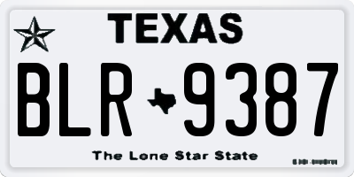 TX license plate BLR9387