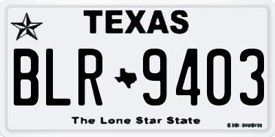 TX license plate BLR9403