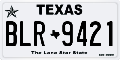 TX license plate BLR9421