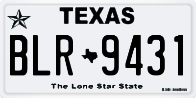 TX license plate BLR9431