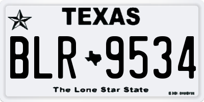 TX license plate BLR9534