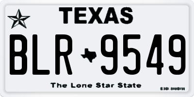 TX license plate BLR9549