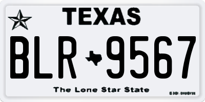 TX license plate BLR9567
