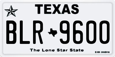 TX license plate BLR9600