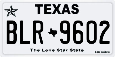 TX license plate BLR9602