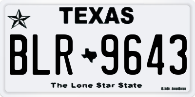 TX license plate BLR9643