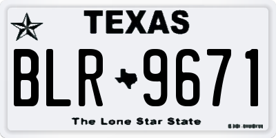 TX license plate BLR9671