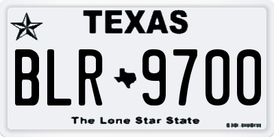 TX license plate BLR9700