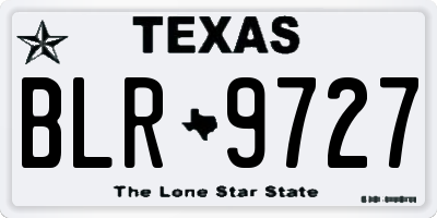 TX license plate BLR9727