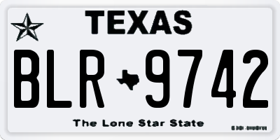 TX license plate BLR9742