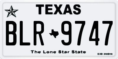 TX license plate BLR9747
