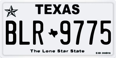 TX license plate BLR9775