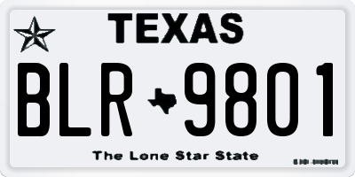 TX license plate BLR9801