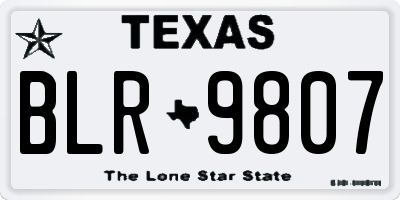 TX license plate BLR9807