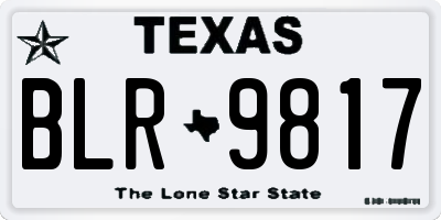 TX license plate BLR9817