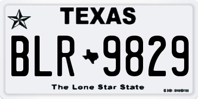 TX license plate BLR9829