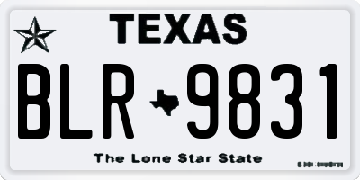 TX license plate BLR9831