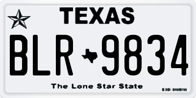 TX license plate BLR9834