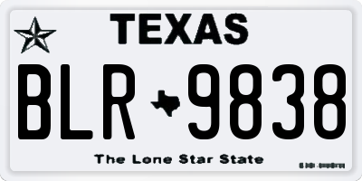TX license plate BLR9838