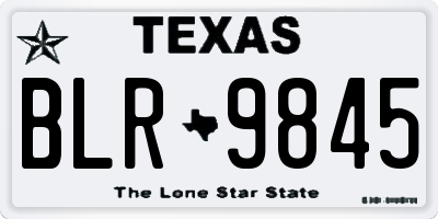 TX license plate BLR9845