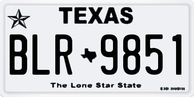 TX license plate BLR9851