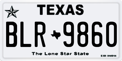 TX license plate BLR9860