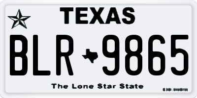 TX license plate BLR9865