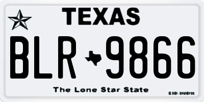 TX license plate BLR9866