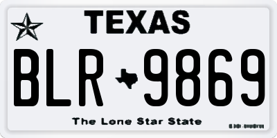 TX license plate BLR9869