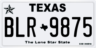 TX license plate BLR9875