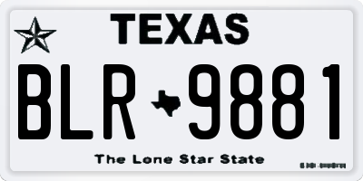 TX license plate BLR9881