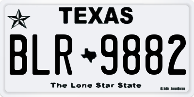 TX license plate BLR9882