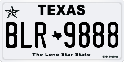 TX license plate BLR9888