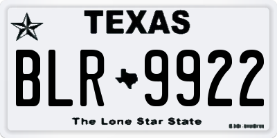 TX license plate BLR9922