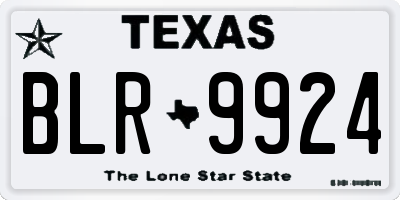 TX license plate BLR9924