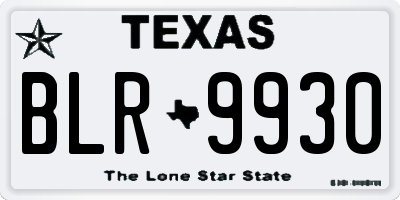TX license plate BLR9930