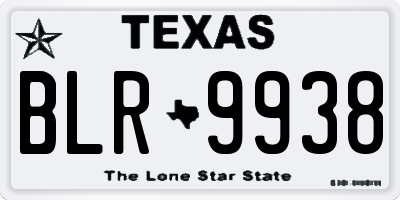 TX license plate BLR9938