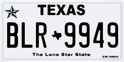 TX license plate BLR9949