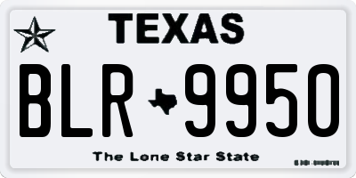 TX license plate BLR9950