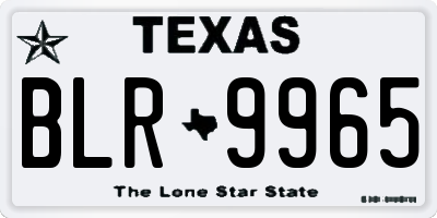 TX license plate BLR9965