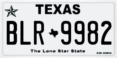 TX license plate BLR9982