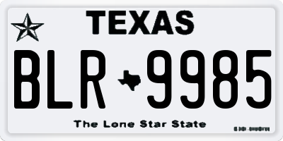 TX license plate BLR9985