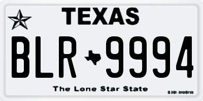 TX license plate BLR9994
