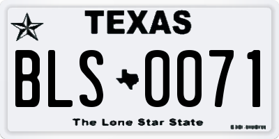 TX license plate BLS0071