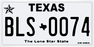 TX license plate BLS0074