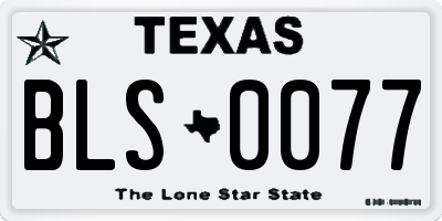 TX license plate BLS0077